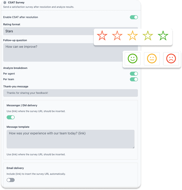Customer satisfaction tracking