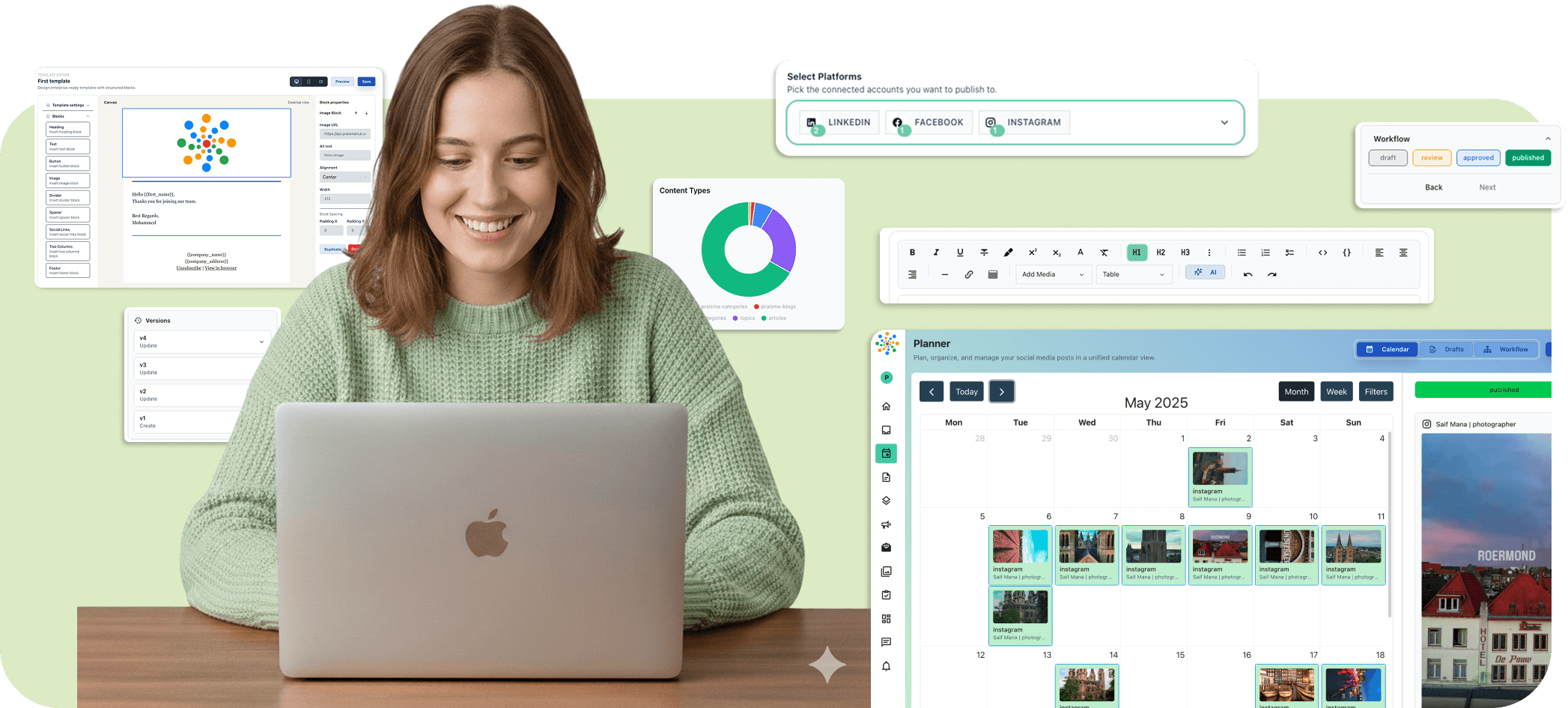 Team collaborating on digital platform