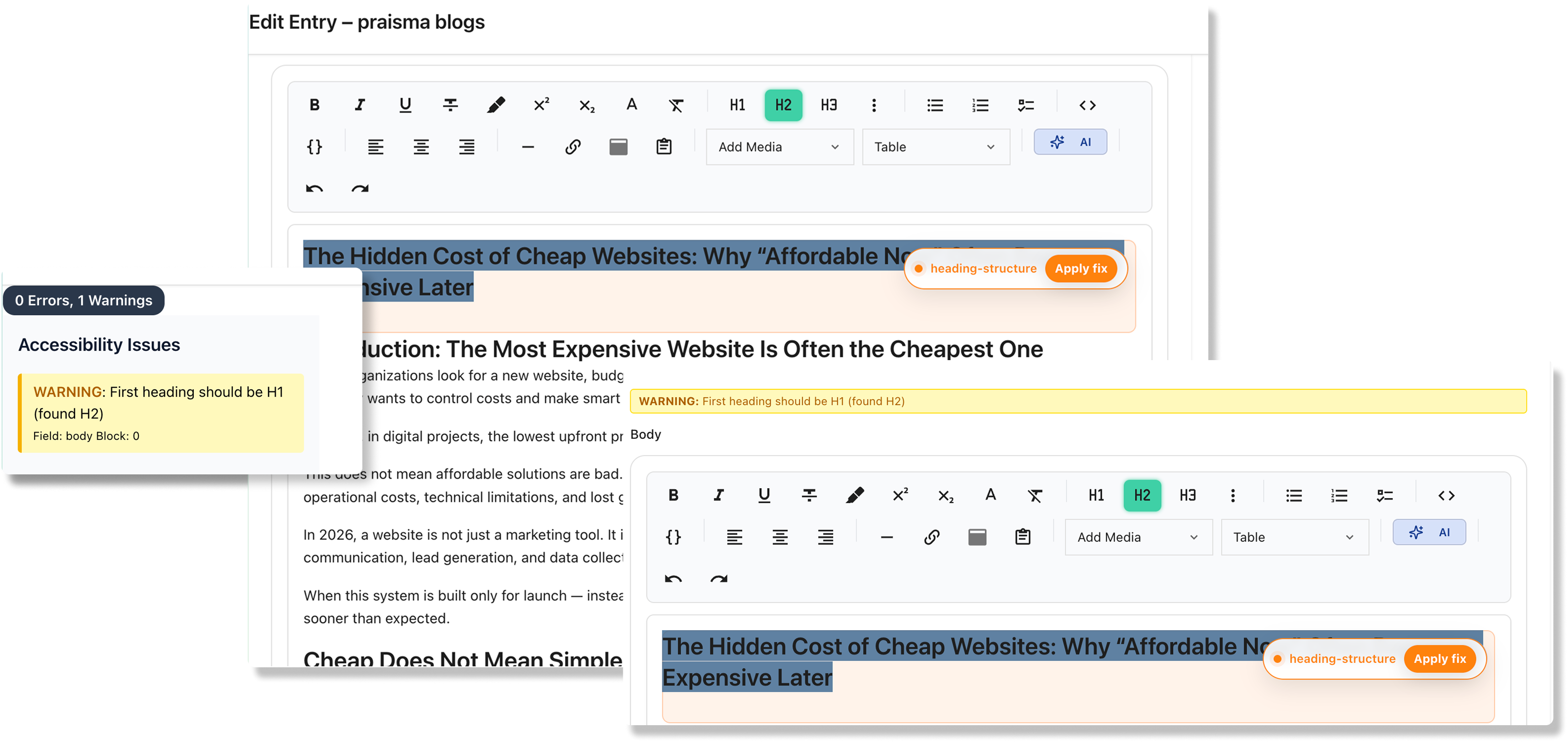 Accessibility and compliance