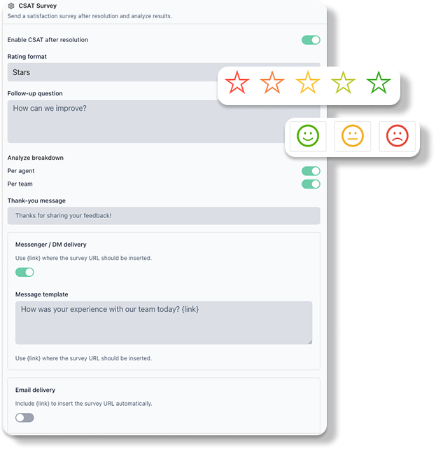 Customer satisfaction tracking