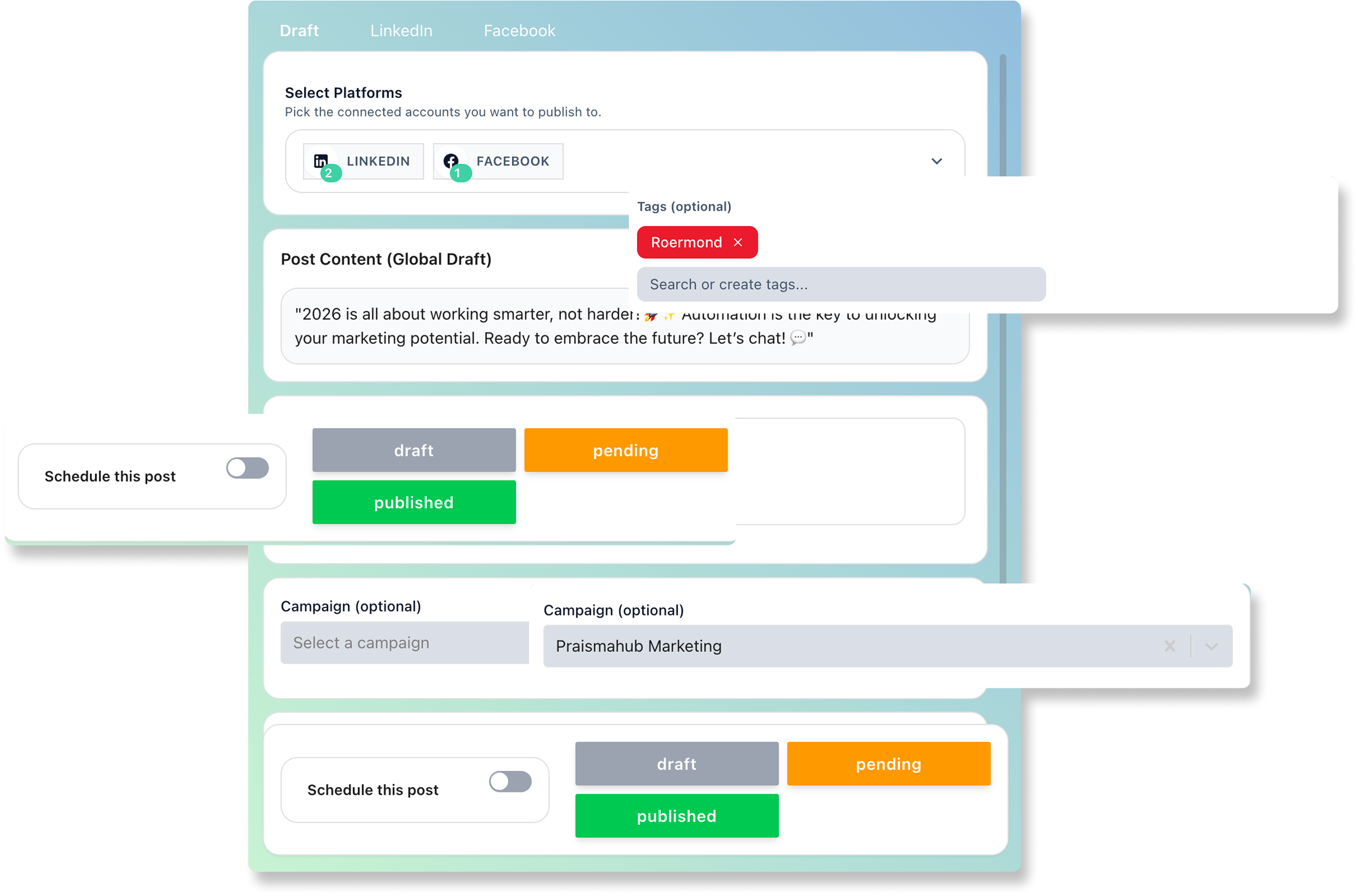 Content organization and scheduling